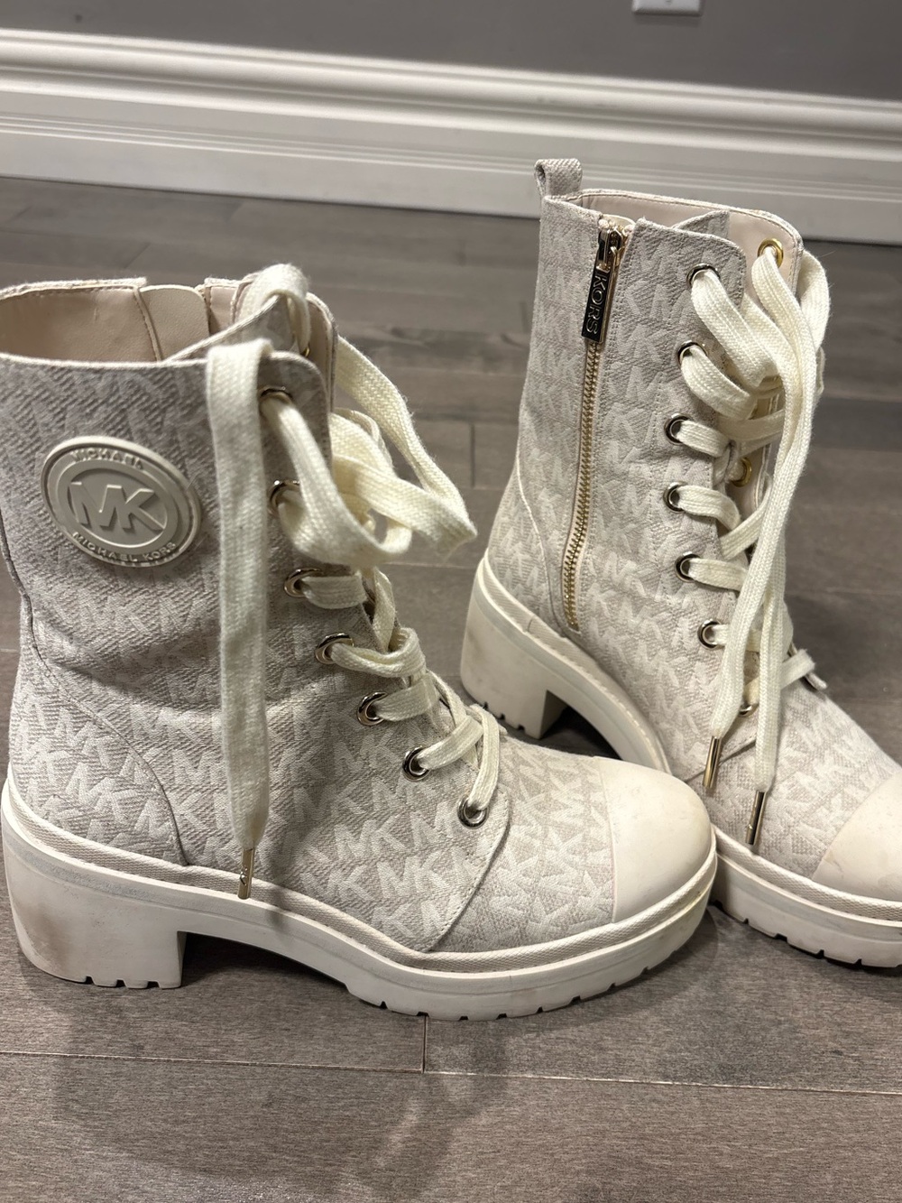 y2k michael kors combat boots